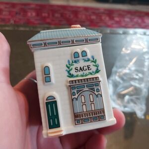 Lenox Spice Village Sage Fine Porcelain House Spice Jar 1989 Vintage Canister